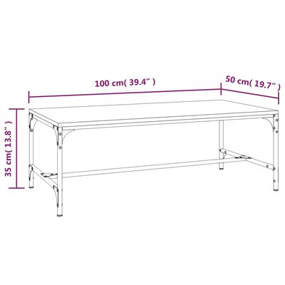 vidaXL Table basse Sonoma gris 100x50x35 cm Bois d'ingénierie