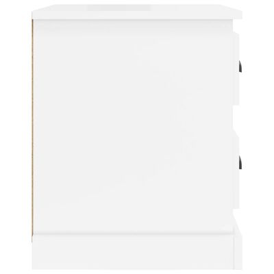 vidaXL Tables de chevet 2 pcs blanc brillant 39x39x47,5 cm