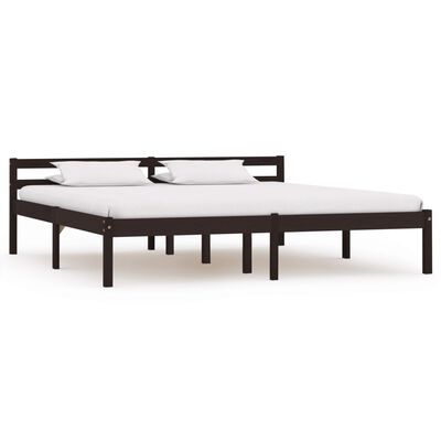 vidaXL Cadre de lit sans matelas marron foncé pin massif 160x200 cm