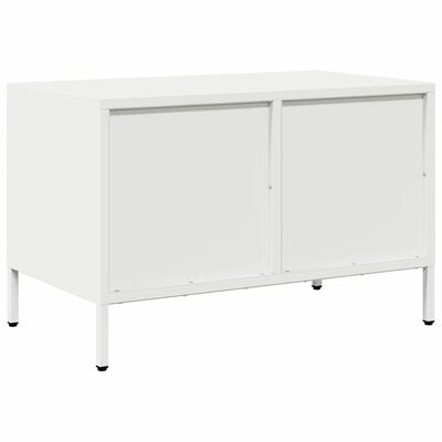 vidaXL Meuble TV blanc 68x39x43,5 cm acier laminé à froid