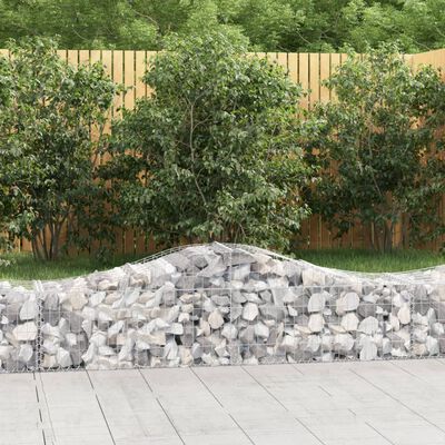 vidaXL Paniers à gabions arqués 15 pcs 200x50x40/60 cm fer galvanisé