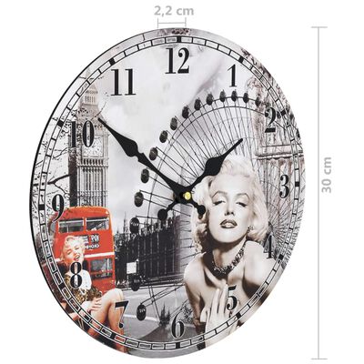 vidaXL Horloge murale vintage 30 cm