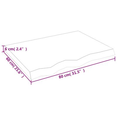 vidaXL Dessus de table marron clair bois chêne massif traité