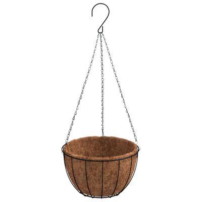 vidaXL Jardinières suspendues 4 pcs avec doublure coco Noir Ø 40x63 cm