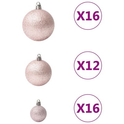 vidaXL Ensemble de boules de Noël 100 pcs Rose