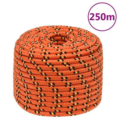 vidaXL Corde de bateau Orange 14 mm 250 m Polypropylène