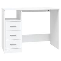 vidaXL Bureau avec tiroirs Blanc 102x50x76 cm Bois d'ingénierie