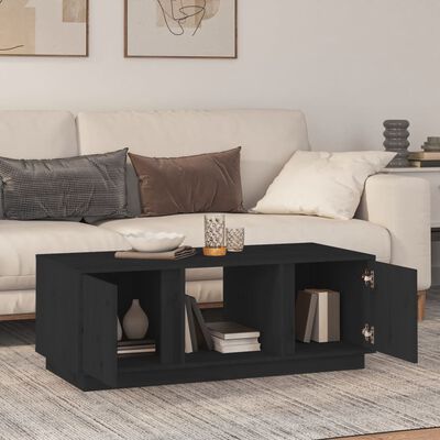 vidaXL Table basse Noir 110x50x40 cm Bois massif de pin