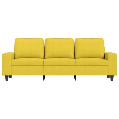 vidaXL Canapé à 3 places Jaune clair 180 cm Tissu