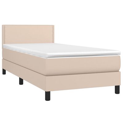 vidaXL Sommier à lattes de lit avec matelas Cappuccino 90x190 cm