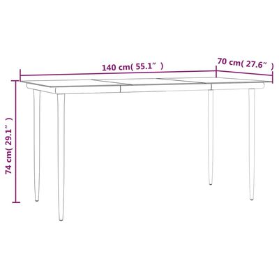 vidaXL Ensemble à manger de jardin 7 pcs résine tressée acier