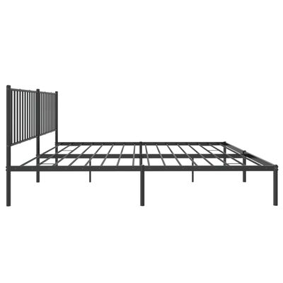 vidaXL Cadre de lit métal sans matelas avec tête de lit noir 183x213cm