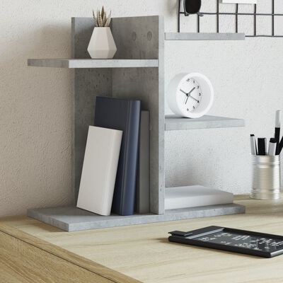 vidaXL Organisateur de bureau gris béton 42x21,5x42 cm bois ingénierie