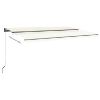 vidaXL Auvent automatique avec capteur de vent et LED 500x300 cm Crème