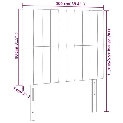 vidaXL Tête de lit à LED Vert 100x5x118/128 cm Tissu