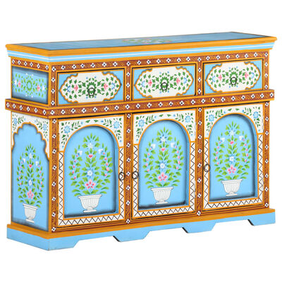 vidaXL Buffet peint à la main Multicolore 110x30x76cm Bois de manguier