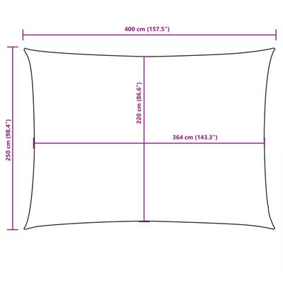 vidaXL Voile de parasol tissu oxford rectangulaire 2,5x4 m marron