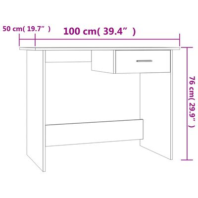 vidaXL Bureau Chêne marron 100x50x76 cm Bois d'ingénierie