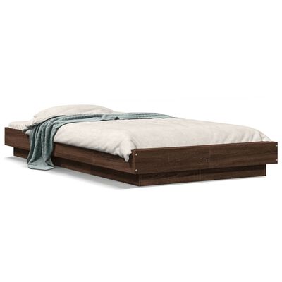 vidaXL Cadre de lit chêne marron 75x190 cm bois d'ingénierie