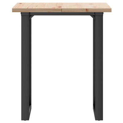 vidaXL Table à manger cadre en O 70x70x75,5cm bois de pin massif fonte