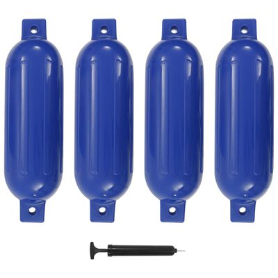 vidaXL Pare-chocs de bateau 4 pcs bleu 51x14 cm PVC