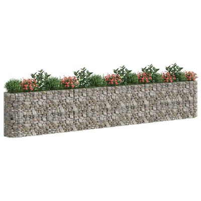 vidaXL Lit surélevé à gabion Fer galvanisé 540x50x100 cm