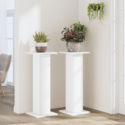 vidaXL Supports pour plantes 2 pcs blanc 30x30x80 cm bois d'ingénierie