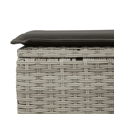 vidaXL Salon de jardin 8 pcs avec coussins gris clair résine tressée