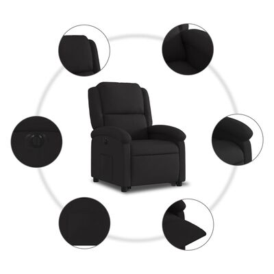 vidaXL Fauteuil inclinable électrique noir tissu