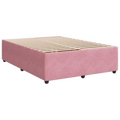 vidaXL Sommier à lattes de lit avec matelas Rose 140x200 cm Velours