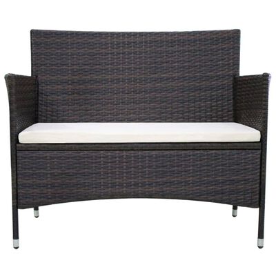 vidaXL Banc de jardin 106 cm Résine tressée Marron