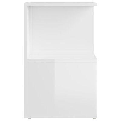 vidaXL Tables de chevet 2pcs Blanc brillant 35x35x55cm bois ingénierie