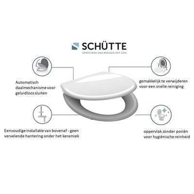 SCHÜTTE Siège de toilette avec fermeture en douceur GREY