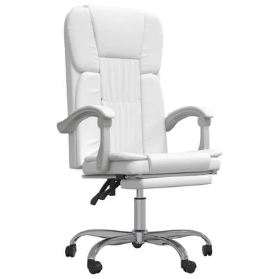 vidaXL Fauteuil inclinable de bureau Blanc Similicuir