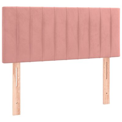 vidaXL Sommier à lattes de lit avec matelas Rose 100x200 cm Velours