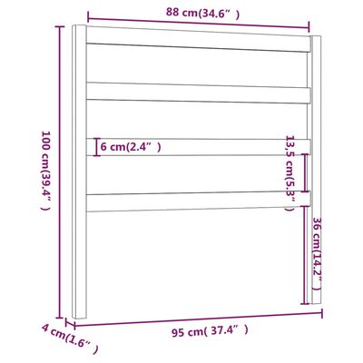 vidaXL Tête de lit Blanc 95x4x100 cm Bois massif de pin