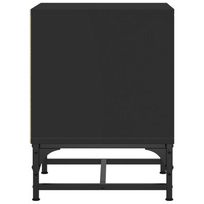 vidaXL Tables de chevet avec portes en verre 2 pcs noir 35x37x50 cm