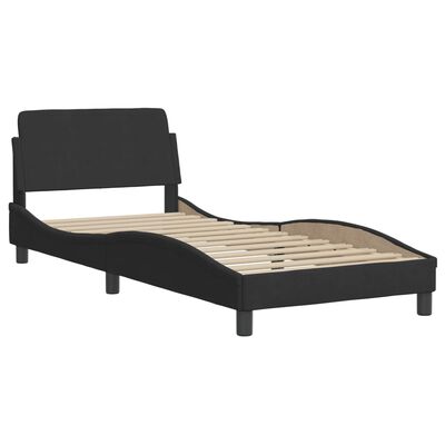 vidaXL Lit avec matelas noir 80x200 cm velours