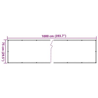 vidaXL Écran d'intimité de balcon anthracite 1000x75 cm PVC