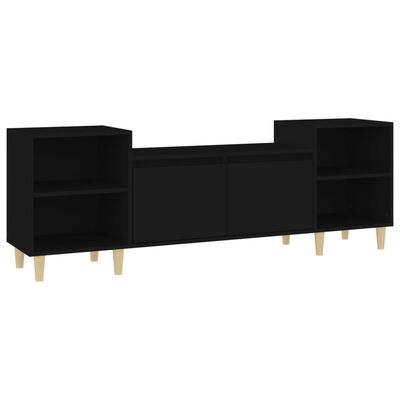 vidaXL Meuble TV Noir 160x35x55 cm Bois d'ingénierie