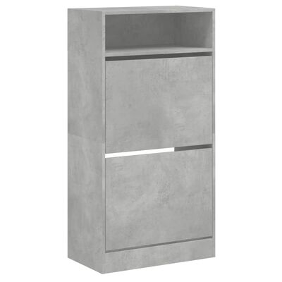 vidaXL Armoire à chaussures gris béton 60x34x116 cm bois d'ingénierie