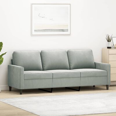 vidaXL Canapé à 3 places Gris clair 180 cm Velours