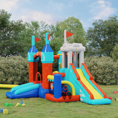 Happy Hop Château gonflable avec toboggan 485x320x295 cm