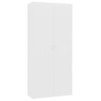 vidaXL Armoire à chaussures Blanc 80 x 35,5 x 180 cm Bois d'ingénierie