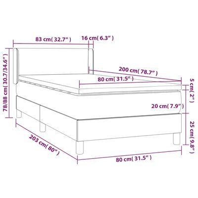 vidaXL Sommier à lattes de lit et matelas Noir 80x200 cm Velours