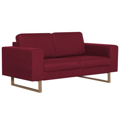 vidaXL Ensemble de canapé 2 pcs Tissu Rouge bordeaux