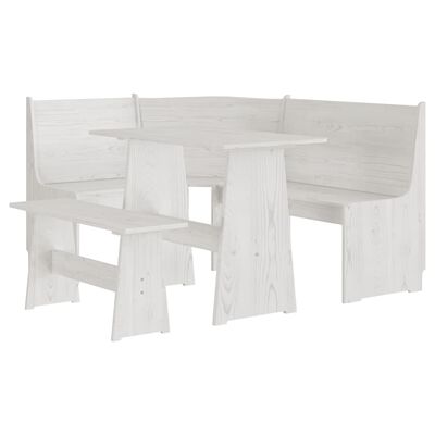 vidaXL Ensemble à manger REINE 3 pcs blanc bois de pin massif