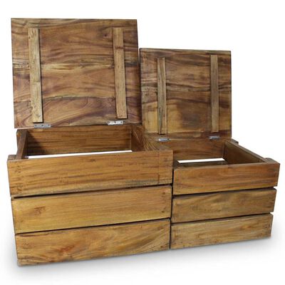 vidaXL Jeu de caisse de rangement 2 pcs Bois de récupération massif