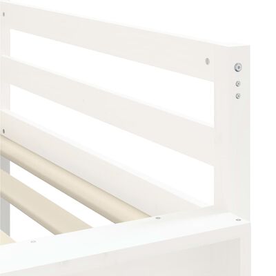 vidaXL Lit mezzanine enfants et rideaux blanc/noir 90x200cm pin massif