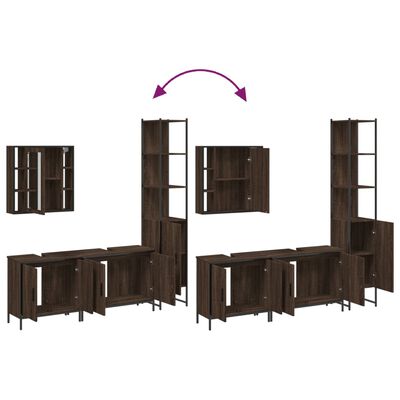 vidaXL Ensemble d'armoires de salle de bain 4 pcs chêne marron